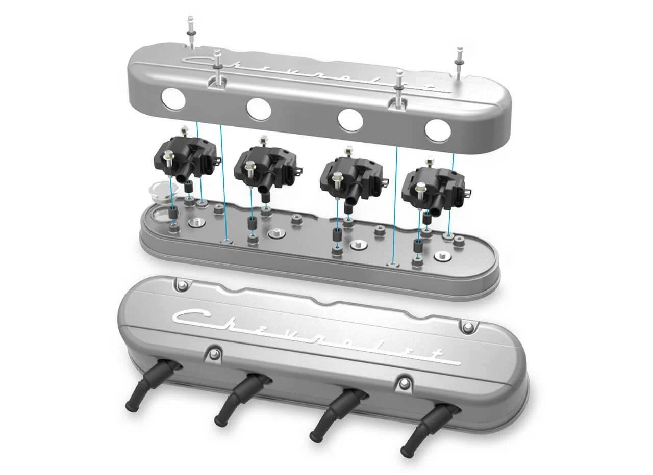 2-Pc LS Chevrolet Script Valve Covers - Natural Finish - 241-175